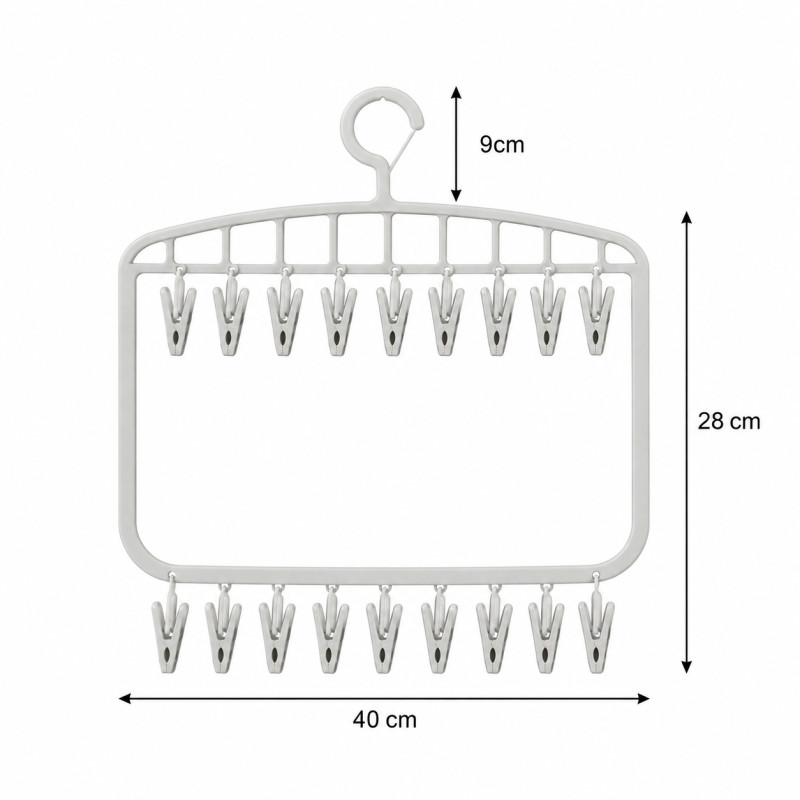 Preferred Form Clothes Hanger Designed for Effortless Laundry &amp; Garment Care – White (H-9, W-28, L-40 CM)