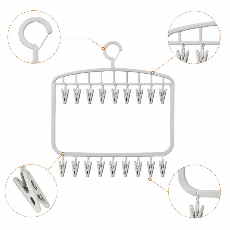 Preferred Form Clothes Hanger Designed for Effortless Laundry &amp; Garment Care – White (H-9, W-28, L-40 CM)