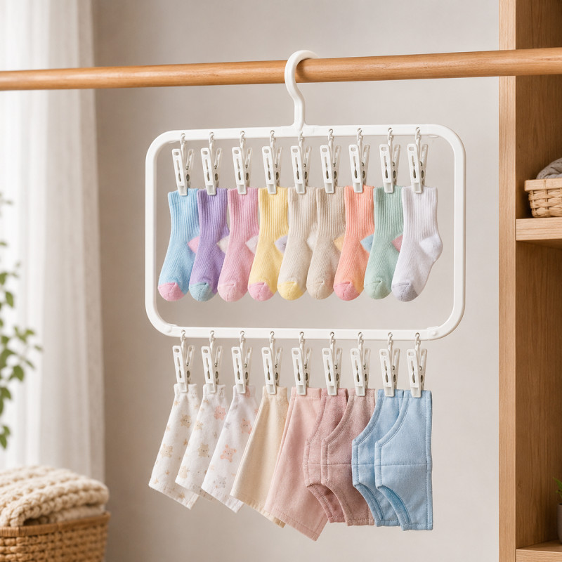 Preferred Form Clothes Hanger Designed for Effortless Laundry &amp; Garment Care – White (H-9, W-28, L-40 CM)