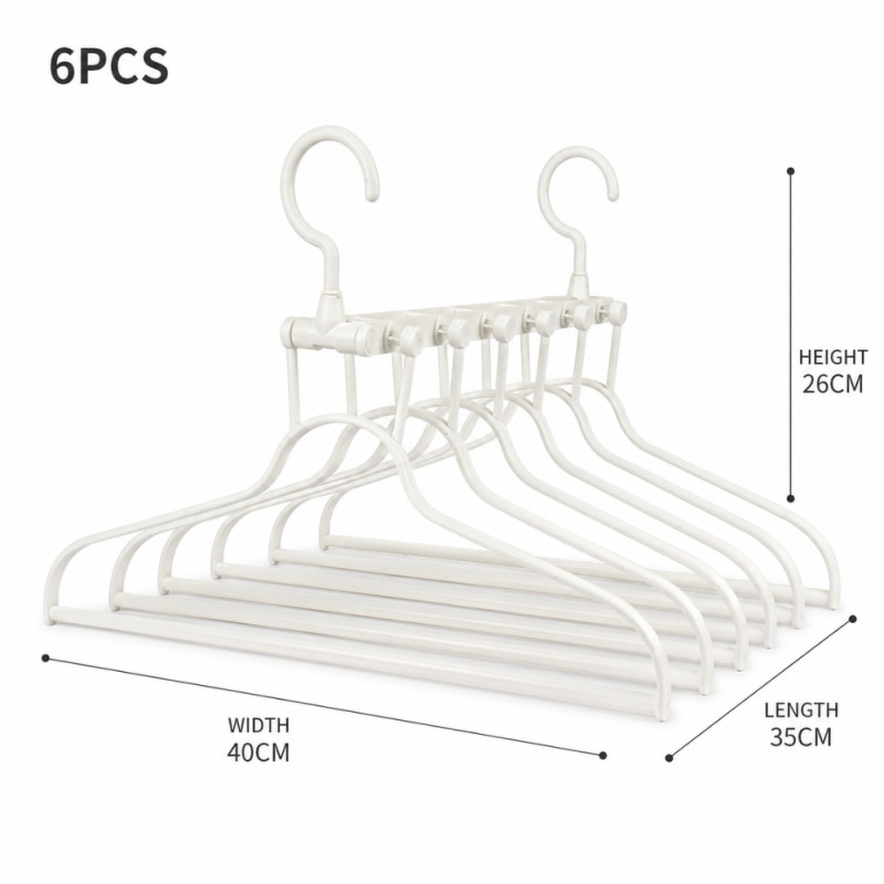 Signature Style Clothes Hanger Designed for Effortless Laundry &amp; Garment Care – White (H-26cm W-40cm L-35cm)