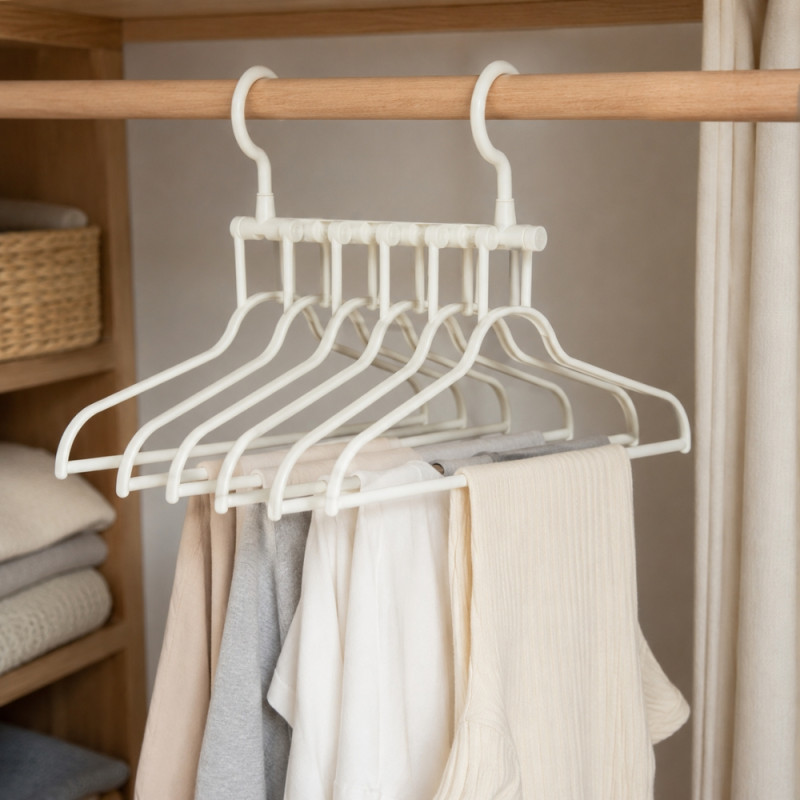 Signature Style Clothes Hanger Designed for Effortless Laundry &amp; Garment Care – White (H-26cm W-40cm L-35cm)