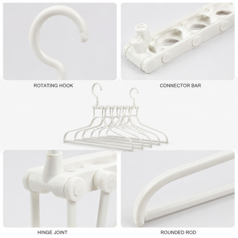 Signature Style Clothes Hanger Designed for Effortless Laundry &amp; Garment Care – White (H-26cm W-40cm L-35cm)