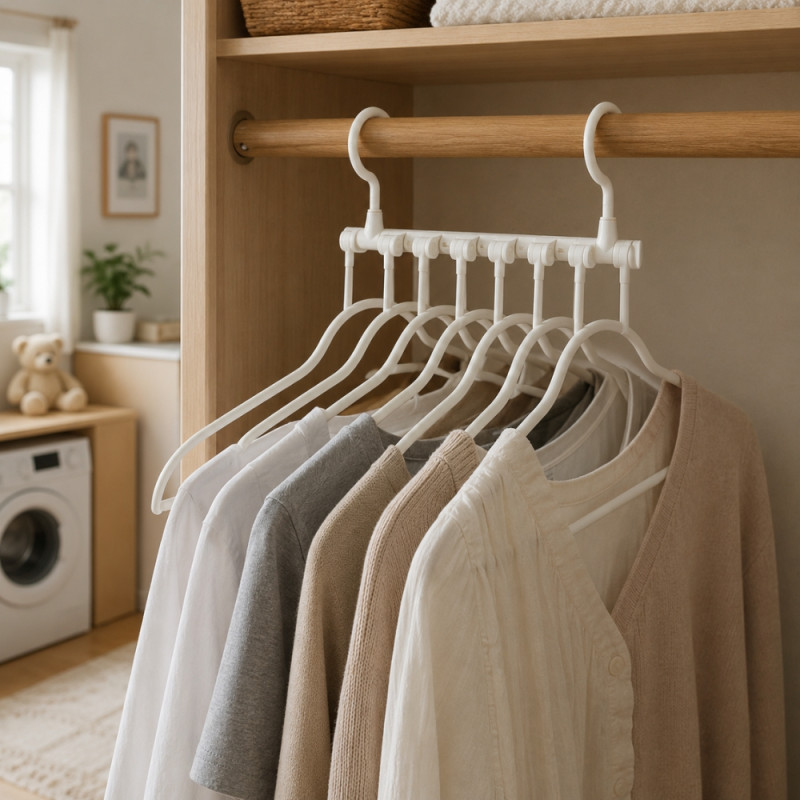 Signature Style Clothes Hanger Designed for Effortless Laundry &amp; Garment Care – White (H-26cm W-40cm L-35cm)