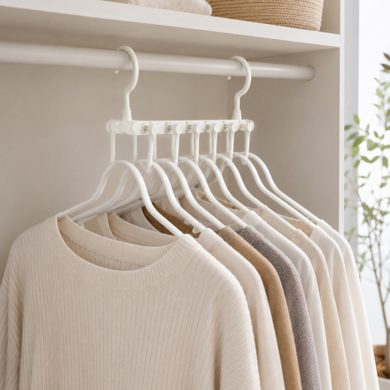 Signature Style Clothes Hanger Designed for Effortless Laundry &amp; Garment Care – White (H-26cm W-40cm L-35cm)