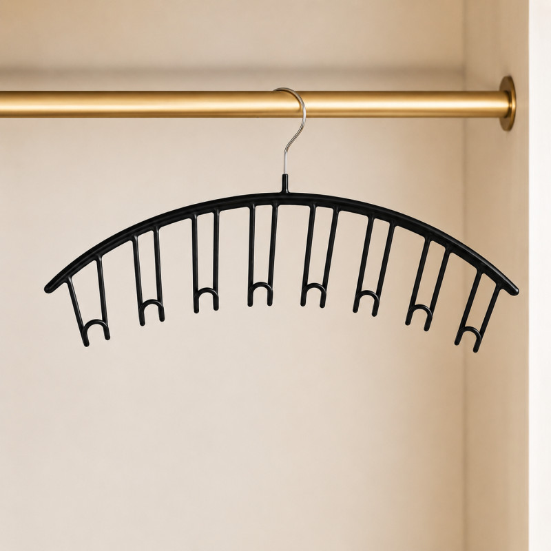 Smooth Ease Hanging Rack Designed for Effortless Laundry & Garment Care – Black (H-8, W-37, D-3 CM)