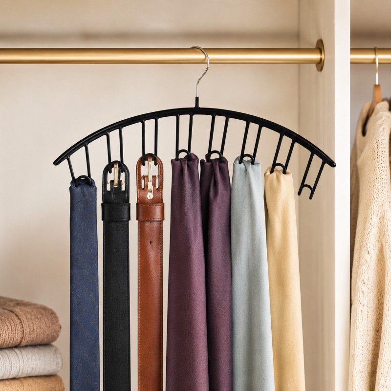 Smooth Ease Hanging Rack Designed for Effortless Laundry & Garment Care – Black (H-8, W-37, D-3 CM)