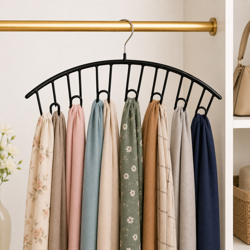 Smooth Ease Hanging Rack Designed for Effortless Laundry & Garment Care – Black (H-8, W-37, D-3 CM)