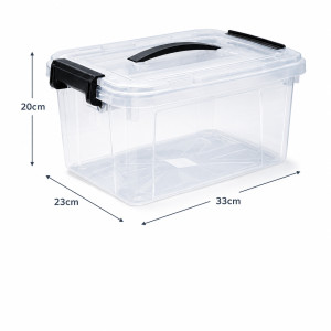 Refined Line Storage Box Designed for Home Organization &amp; Storage – Transparent (H-20, W-23, L-33 CM)