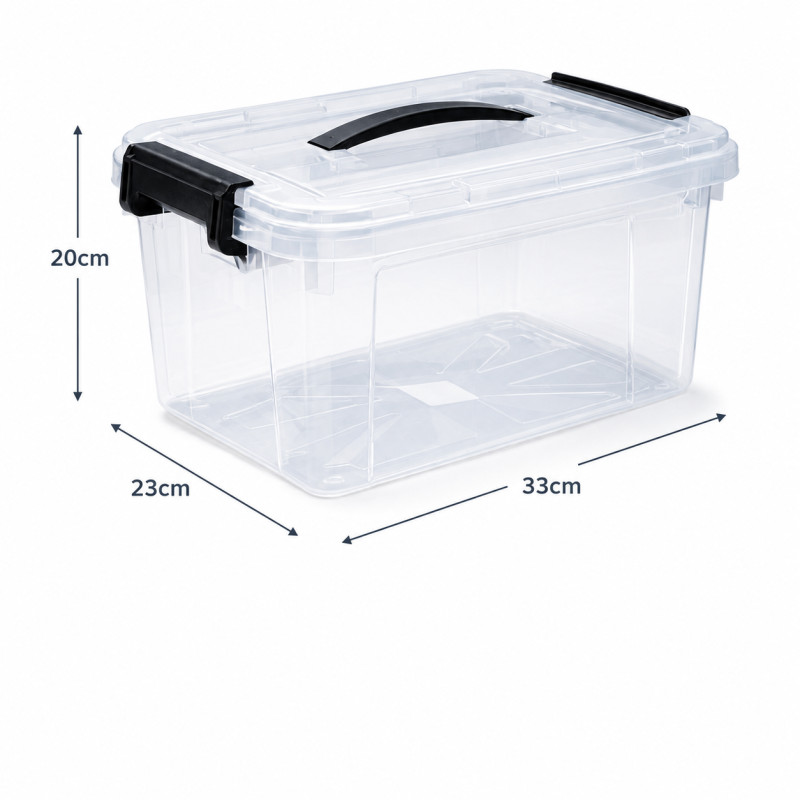 Refined Line Storage Box Designed for Home Organization &amp; Storage – Transparent (H-20, W-23, L-33 CM)