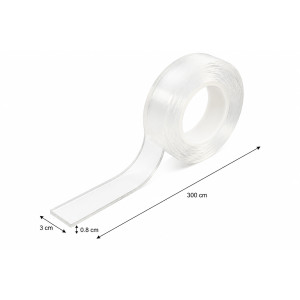 Glass Pure Double-sided Adhesive Tape Designed for Sealing &amp; Repair Solutions – Transparent (H-3, W-0.8, L-300 CM)