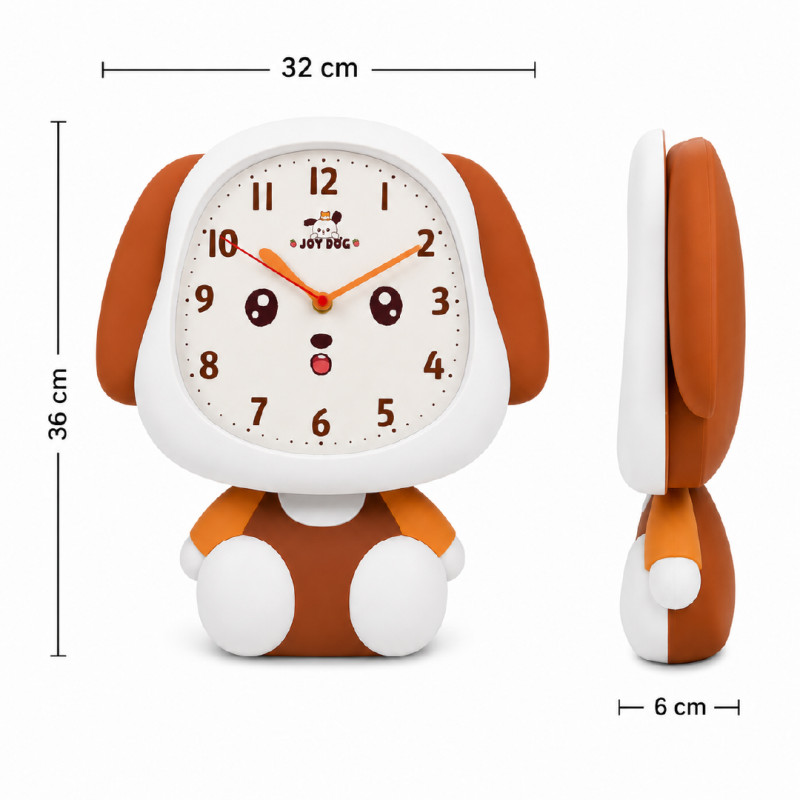 Children's Dog-Shaped Wall Clock – 32 x 36 cm