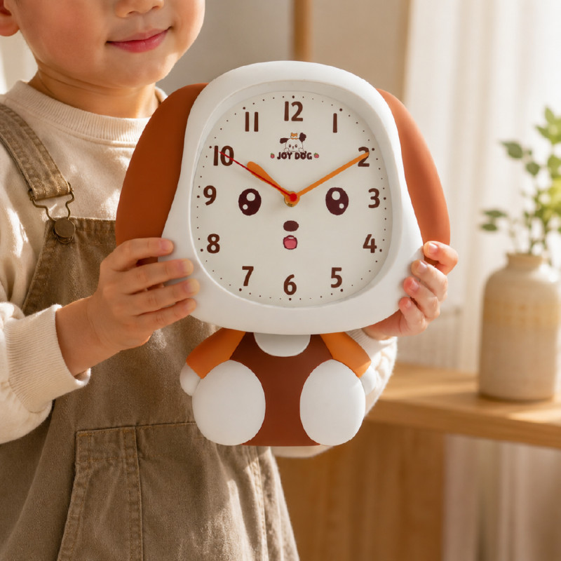 Children's Dog-Shaped Wall Clock – 32 x 36 cm