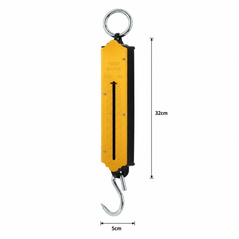 Heavy-Duty Portable Spring Balance Scale – Golden & Black (32cm)