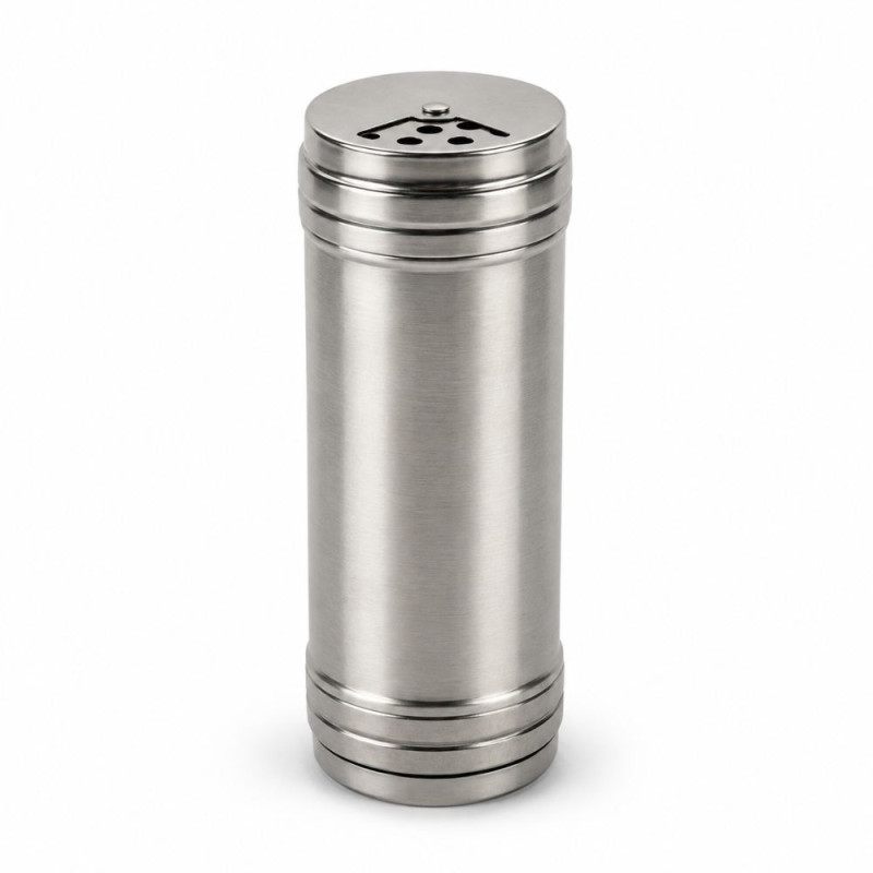 Stainless Steel Spice Shaker with Rotatable Lid – 20x6cm, Silver