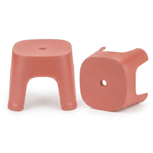 Durable Small Red Plastic Step Stool – Compact Multi-Purpose Utility Stool (26x24cm)