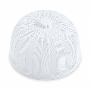 Leaf-Embossed White Food Cover – Protective Polypropylene Mesh (33x25cm)