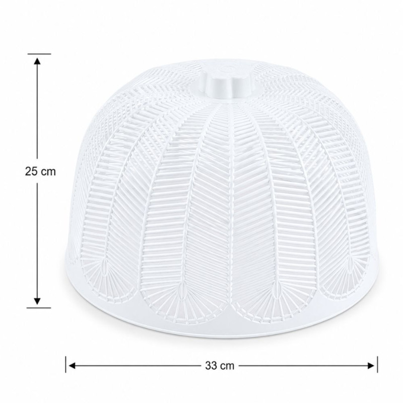 Leaf-Embossed White Food Cover – Protective Polypropylene Mesh (33x25cm)