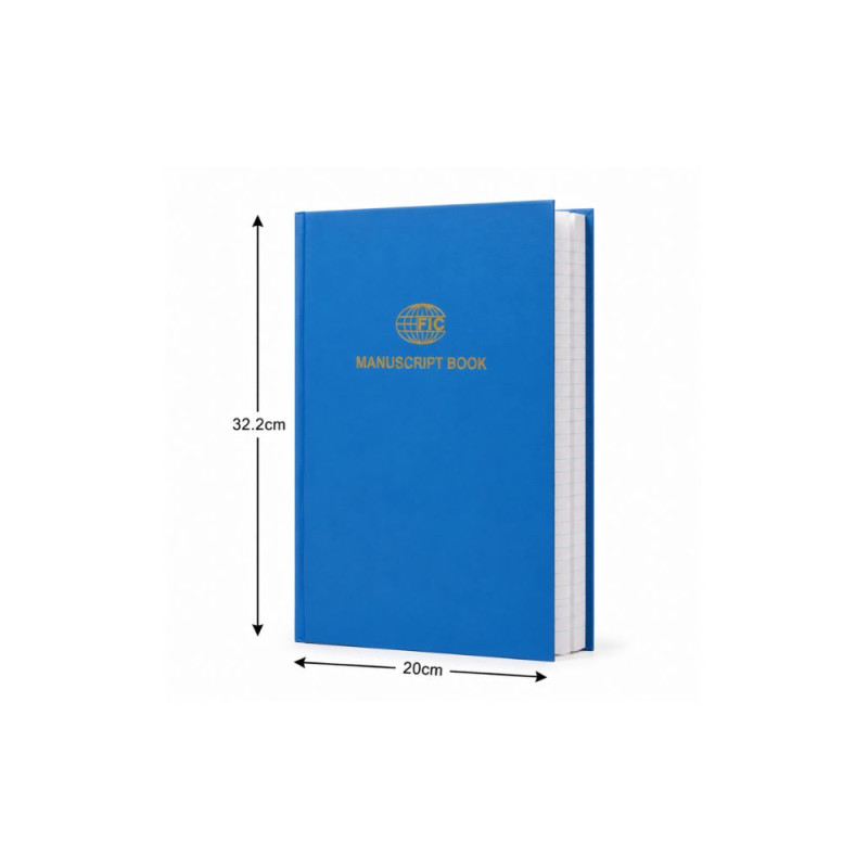 Professional Blue Hardcover Manuscript Notebook – Large Format (32x20cm)