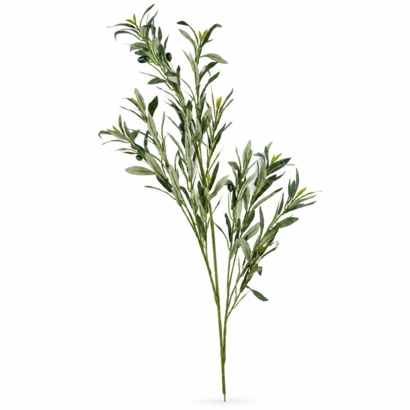 Premium Long-Stem Artificial Olive Branches with Fruits – Realistic Greenery – 106x36cm