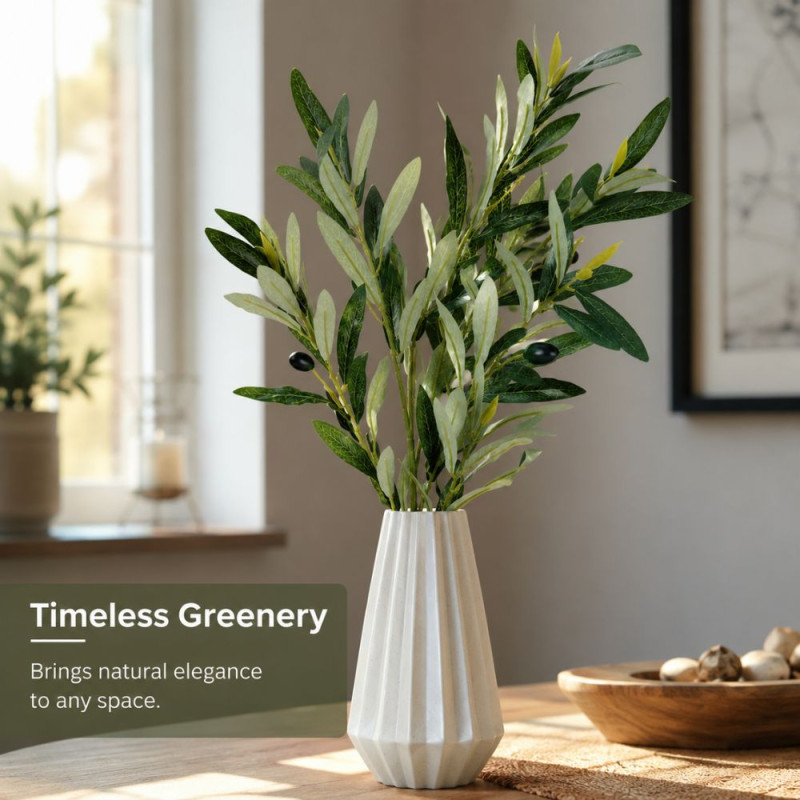 Artificial Olive Branch Decorative Stems – 56cm – Green