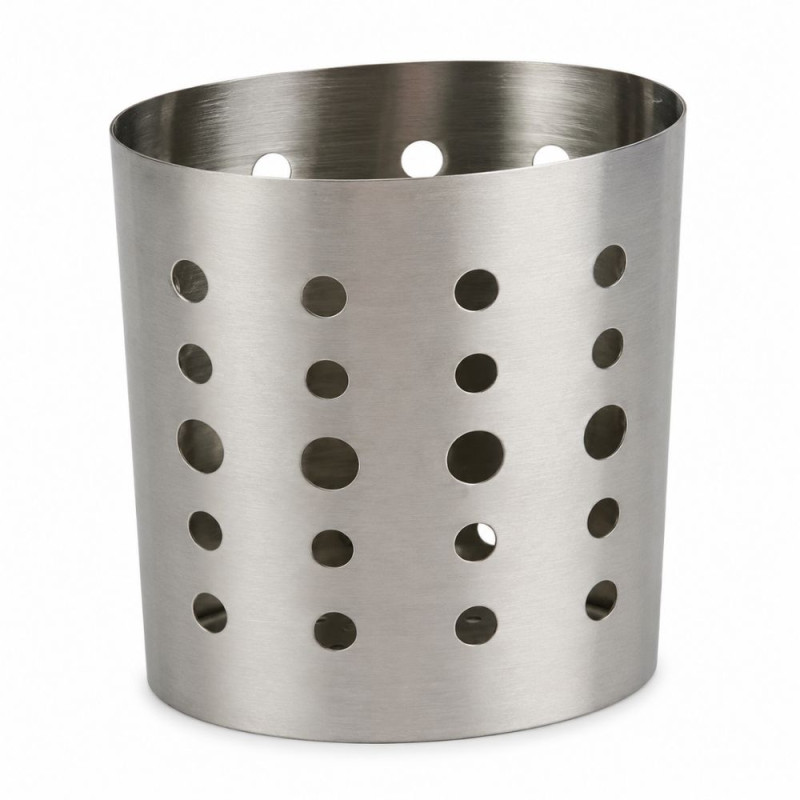 Stainless Steel Cutlery Holder & Utensil Caddy – Perforated Drainage Design (8x7cm)