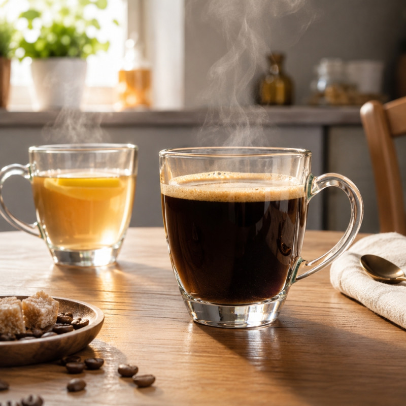 Clear Glass Coffee Mug Designed for Both Hot and Cold Beverages – 7 x 7cm – Transparent