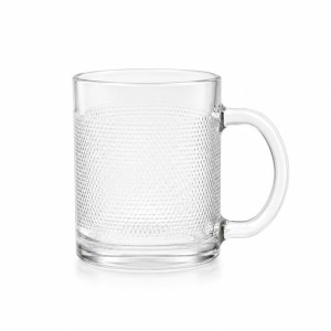 Clear Glass Mug Featuring a Textured Dimpled or Dotted Pattern – 9.5 x 7.5cm – Transparent