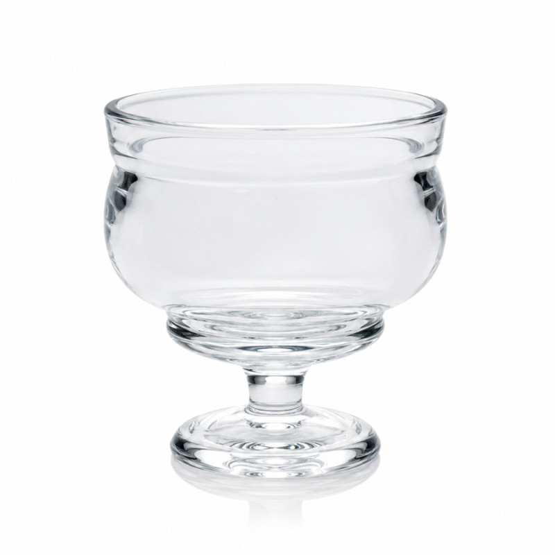 Transparent Glass Jelly Glasses Featuring a Footed Pedestal Base and a Wide, Rounded Body – 10 x 10cm