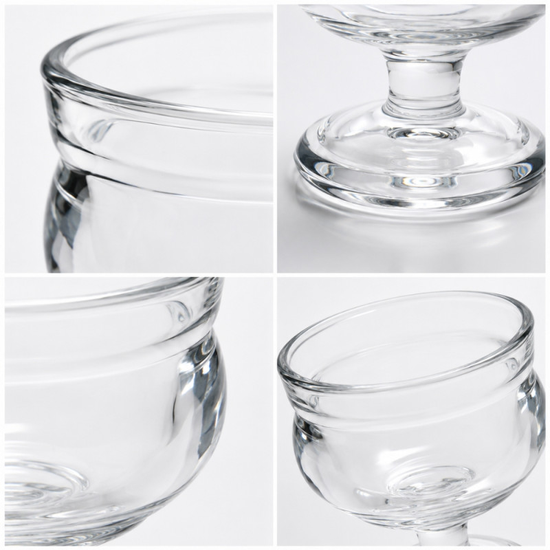 Transparent Glass Jelly Glasses Featuring a Footed Pedestal Base and a Wide, Rounded Body – 10 x 10cm