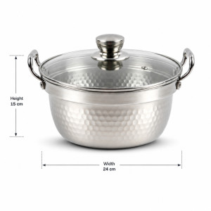 Select Grip Cooking Pan Designed for Everyday Cooking &amp; Kitchen Excellence – Silver (H- 15cm x W-24cm)