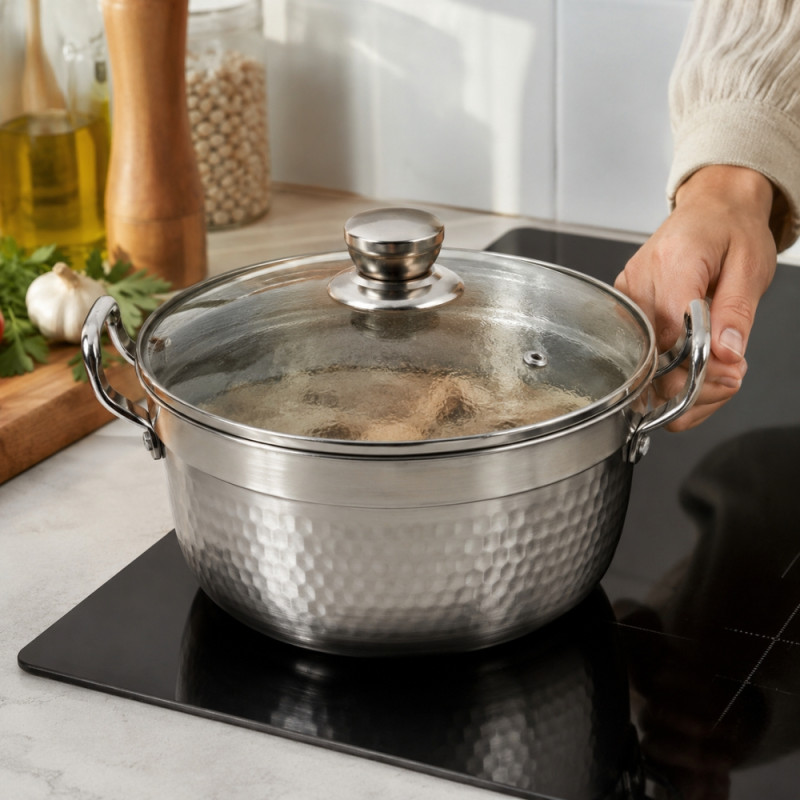 Select Grip Cooking Pan Designed for Everyday Cooking &amp; Kitchen Excellence – Silver (H- 15cm x W-24cm)