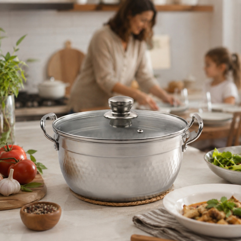 Select Grip Cooking Pan Designed for Everyday Cooking &amp; Kitchen Excellence – Silver (H- 15cm x W-24cm)