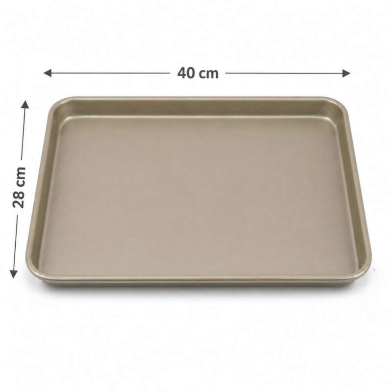 Gold Elegance Rectangular Baking Sheet, Measuring Approximately 40 x 28 cm. – Golden Metallic