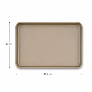 Exclusive gold-colored rectangle baking pan with a non-stick coating and raised edges. – Golden Metallic (30 x 44.5 cm)