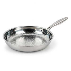 Hammered Stainless Steel Frying Pan – 50 x 6cm – Silver