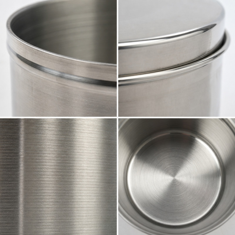 Professional Stainless Steel Food Storage Canister – Silver (10x9.5cm)