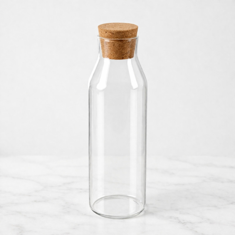 Borosilicate Glass Bottle with Natural Cork Lid