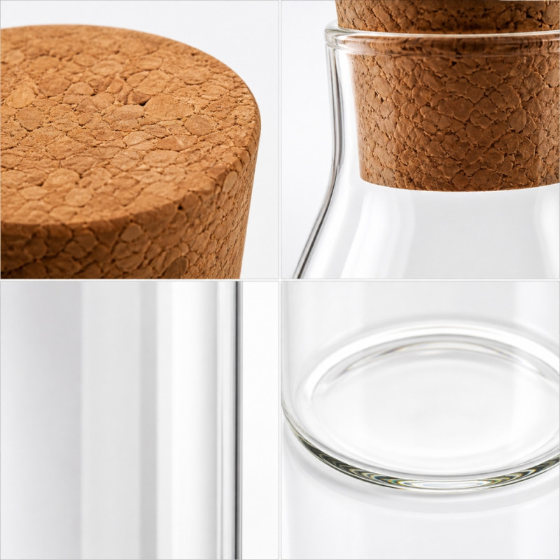 Borosilicate Glass Bottle with Natural Cork Lid