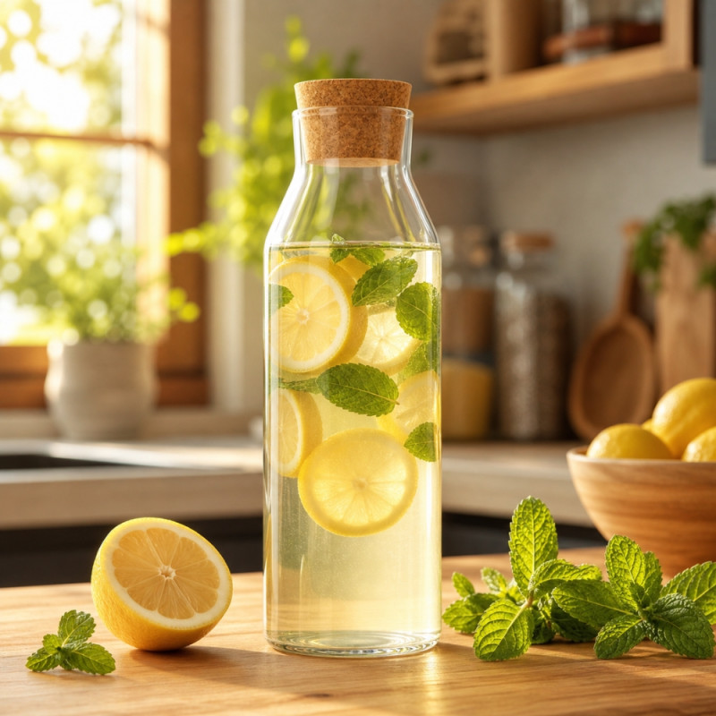 Borosilicate Glass Bottle with Natural Cork Lid