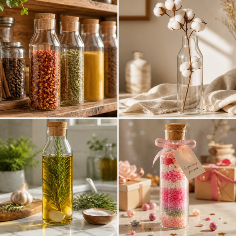 Borosilicate Glass Bottle with Natural Cork Lid