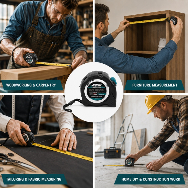 Professional Compact Steel Tape Measure – Rugged Black Case (7x8x4cm)