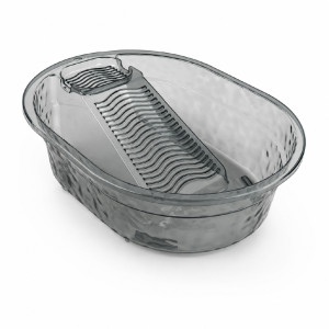 Translucent Plastic Washboard Basin Designed for Hand-Washing Delicate Items – Dark Gray