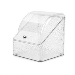 Clear Acrylic Makeup Organizer Vanity Display Box with a Textured Design – Transparent
