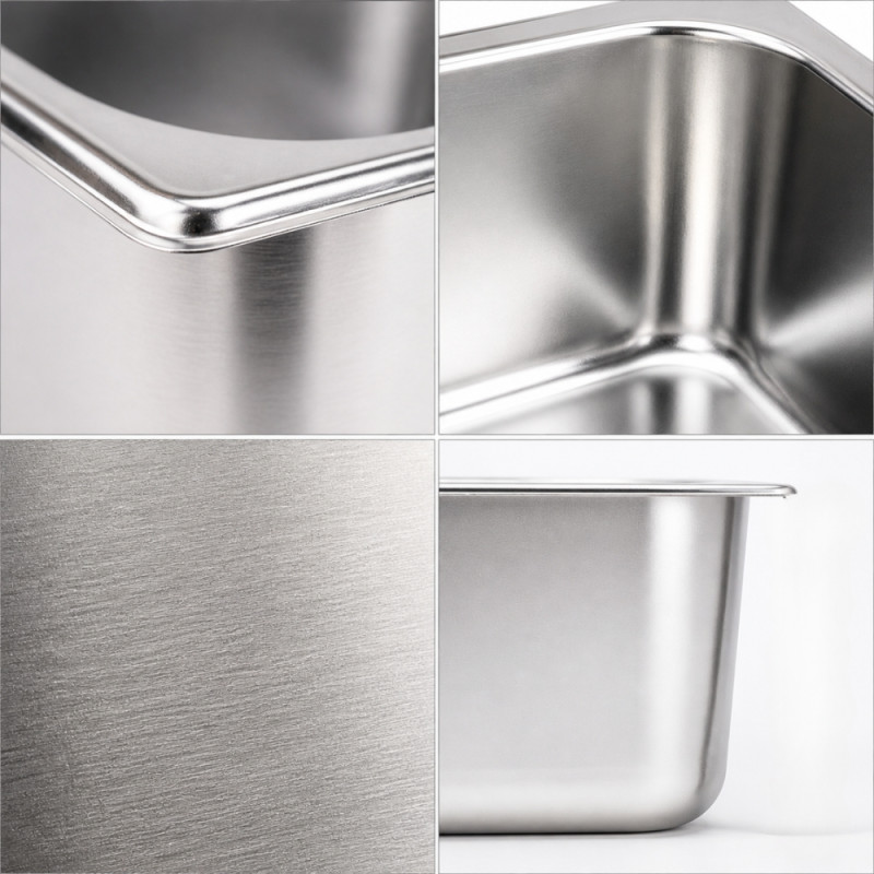 Professional Heavy-Duty Stainless Steel Gastronorm Container – Silver (53x32.5x15cm)