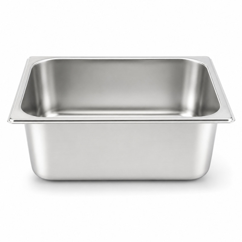 Professional Stainless Steel Gastronorm (GN) Food Pan – 1/2 Size (26.5 x 32.5 x 15cm) – Silver