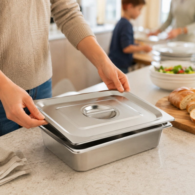 Classic Ease Buffet Pan Lid Designed for Everyday Cooking & Kitchen Excellence – Silver (H-26.5cm X W-32.5cm)