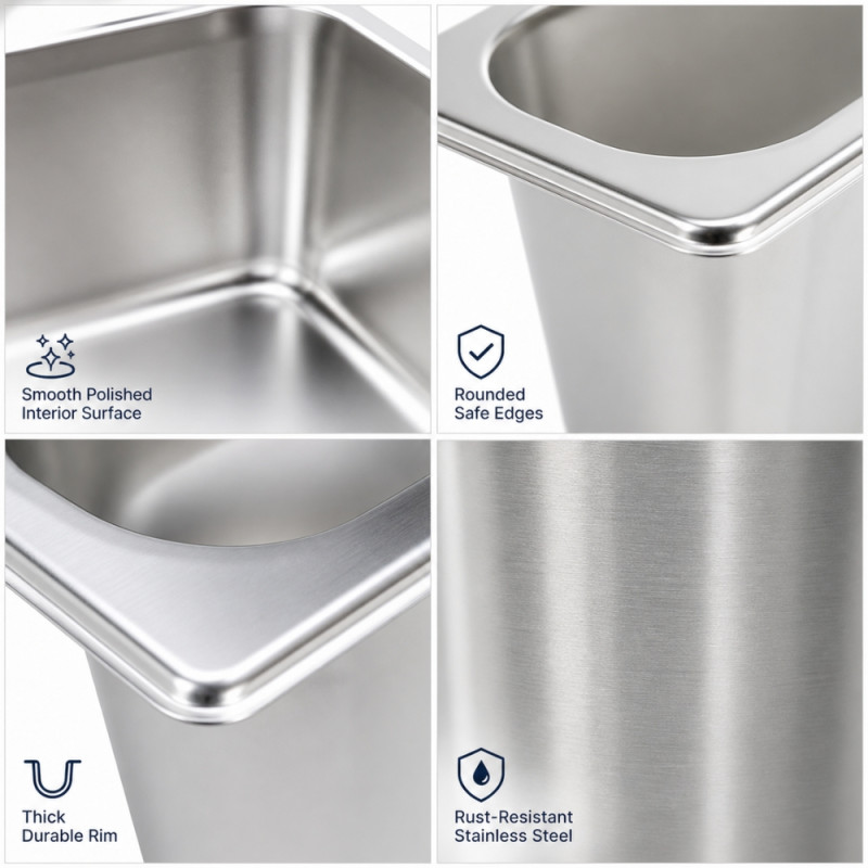 Professional Deep Gastronorm Container – Silver (32.5x17.5x15cm)