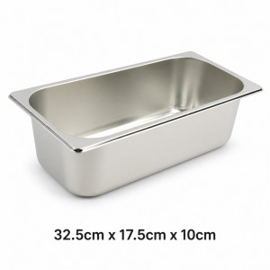 Pure Gleam Buffet Pan Designed for Elegant Dining &amp; Entertaining – Silver (H-10cm x W-32.5cm x L-17.5cm)
