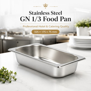 True Spark Buffet Pan Designed for Elegant Dining &amp; Entertaining – Silver (H-75mm x w-325mm x L-175mm)