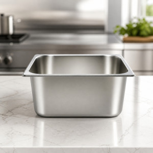 Stainless Steel Professional Hotel Pan – 1/6 Size (17.6x16.2x10cm) Stainless Steel Professional Hotel Pan – 1/6 Size (17.6x16.2x10cm)